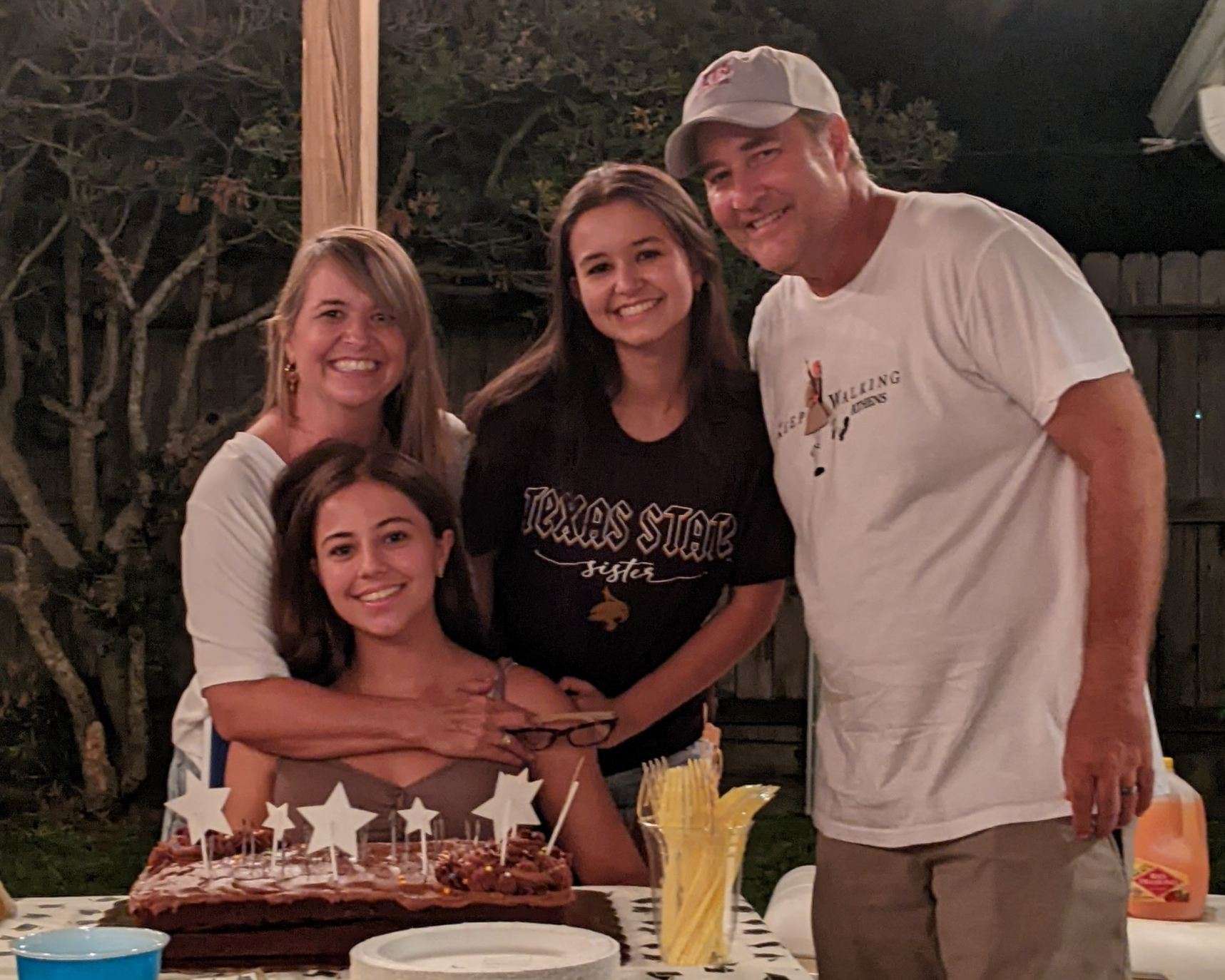 Olivia with her family